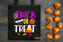 Load image into Gallery viewer, Personalized Trick or Treat Halloween Tote Bag