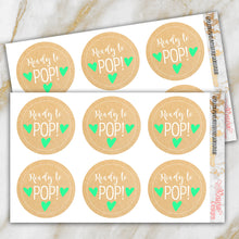 Load image into Gallery viewer, Ready to POP! Kraft Baby Shower Party Stickers