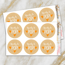 Load image into Gallery viewer, Ready to POP! Kraft Baby Shower Party Stickers