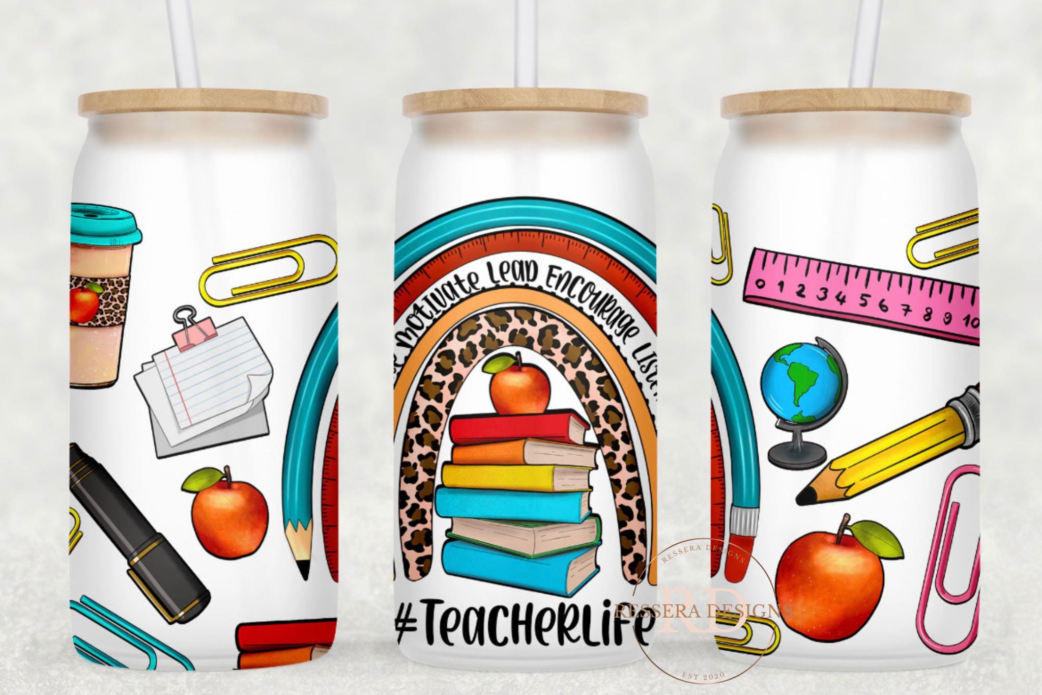 Teacher Life Rainbow - 16 Oz Uv Dtf Wrap – Ressera Designs