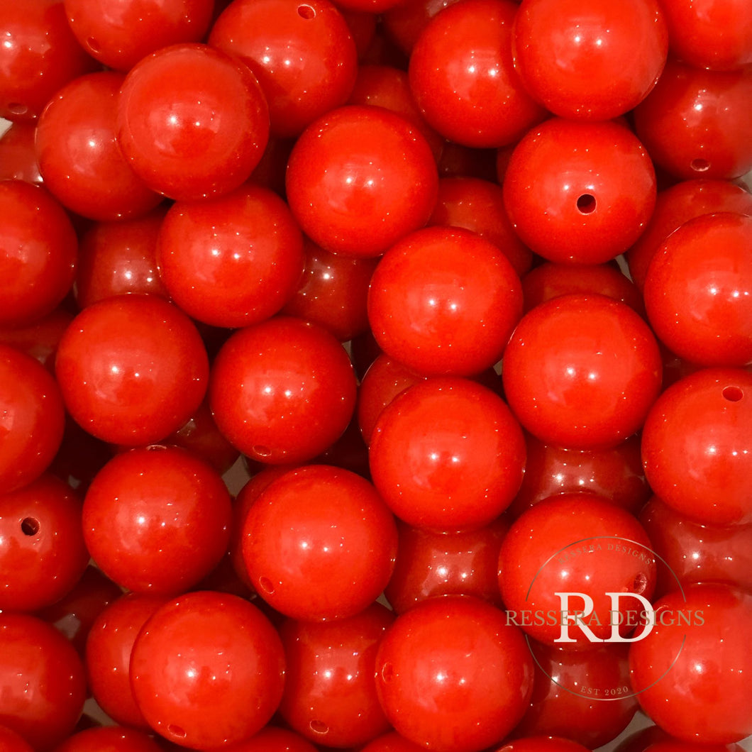 20mm Red Solid Beads