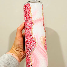 Load image into Gallery viewer, Pink Agate Marble Personalized 20 oz Tumbler
