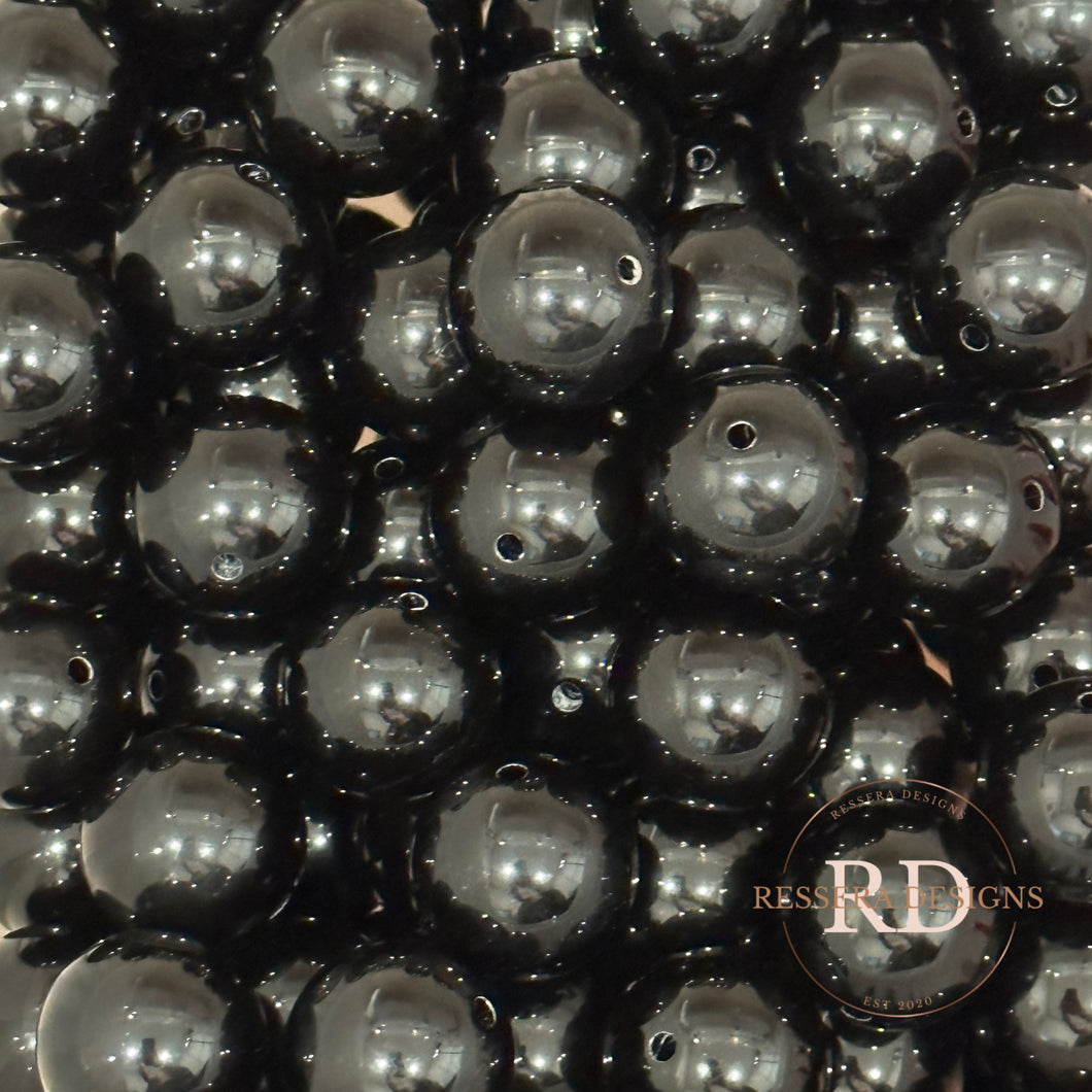 20mm Black Solid Beads