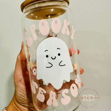 Load image into Gallery viewer, Spooky Season Ghost 16 oz Glass Can Cup
