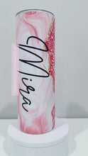 Load and play video in Gallery viewer, Pink Agate Marble Personalized 20 oz Tumbler
