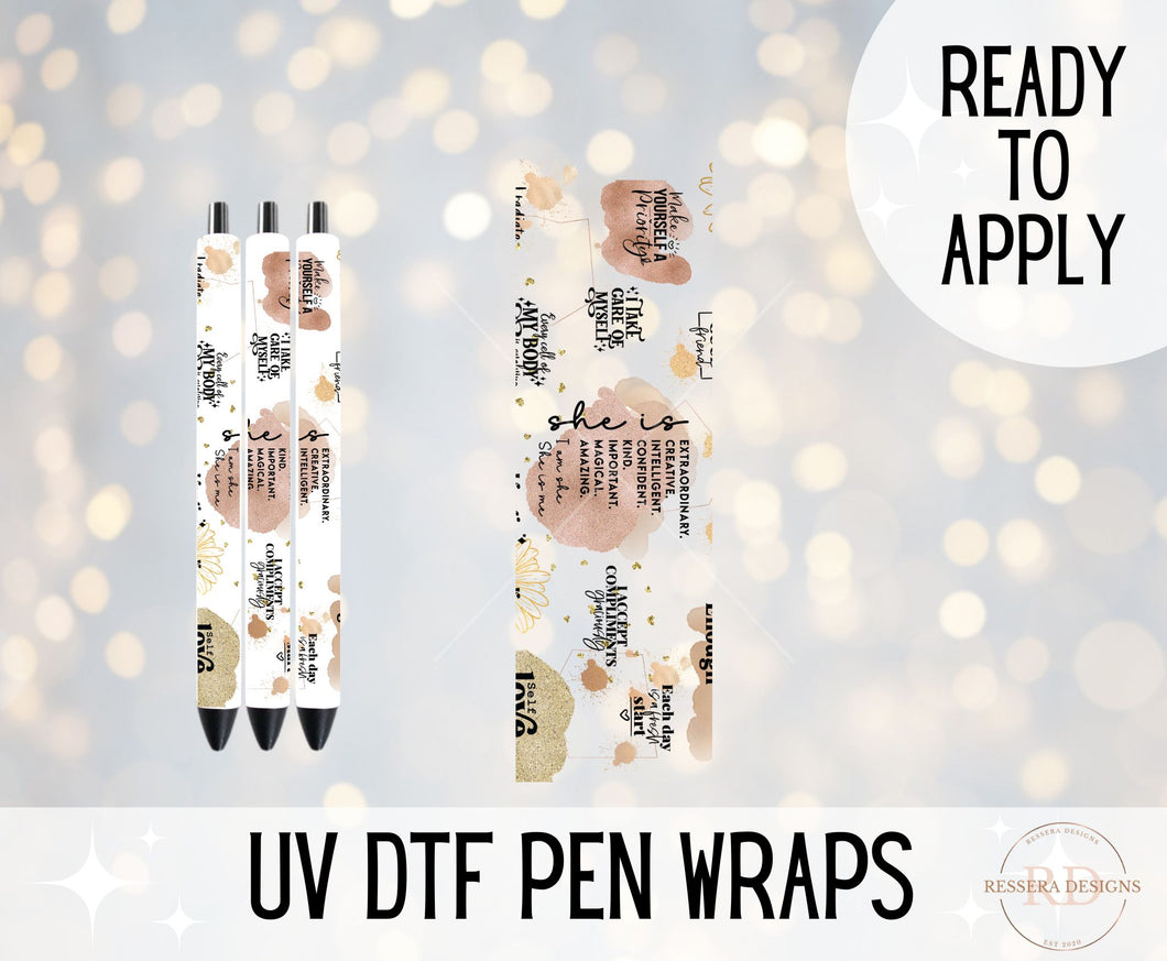 Daily Affirmations - UV DTF Pen Wrap