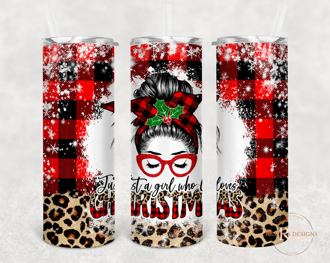 Just A Girl Who Loves Christmas 20 oz Tumbler