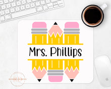 Load image into Gallery viewer, PERSONALIZED Teacher Pencil Mouse Pad
