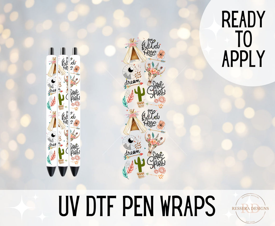 Wild & Free - UV DTF Pen Wrap