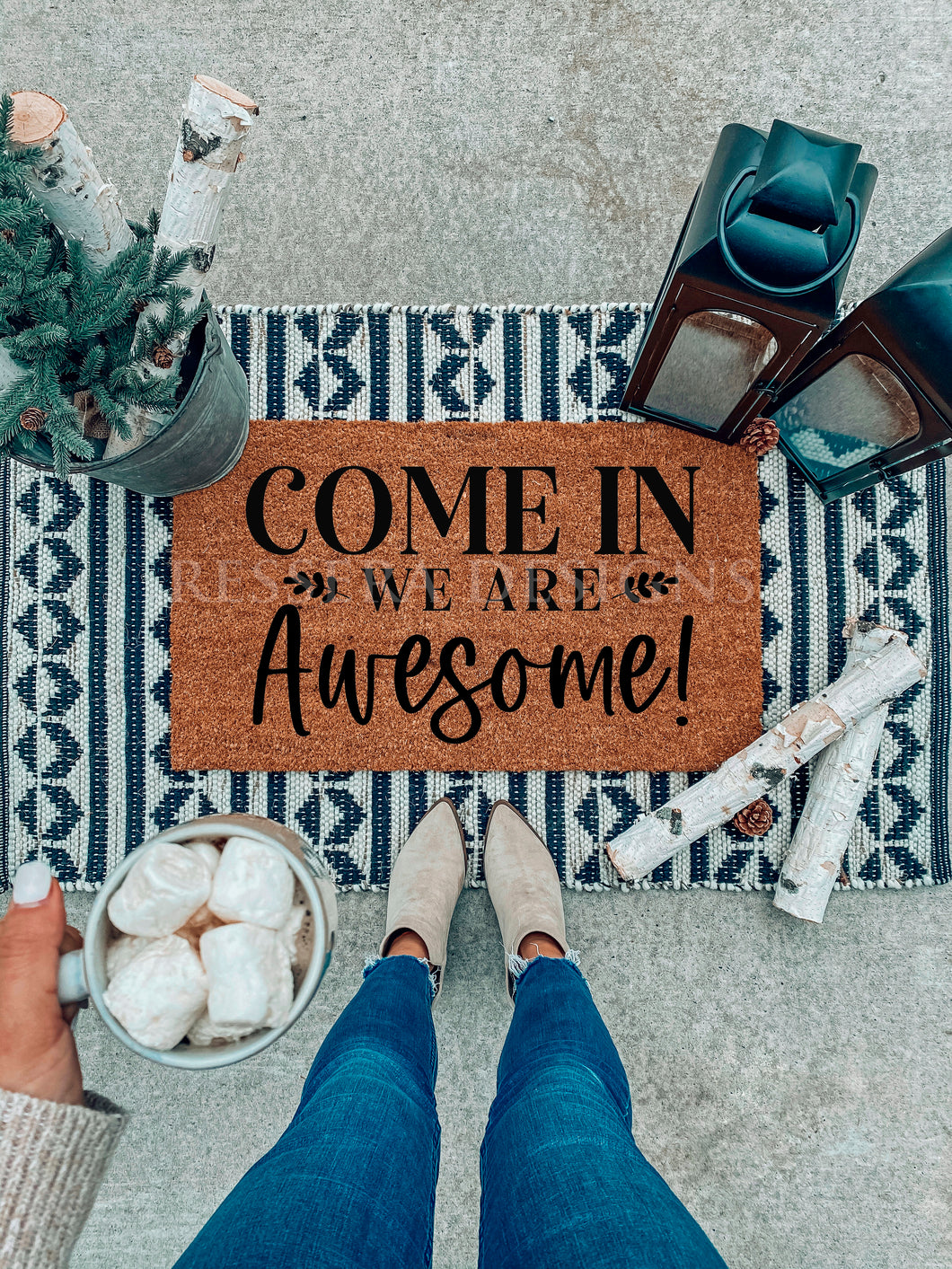 Come In We Are Awesome! Coir Door Mat