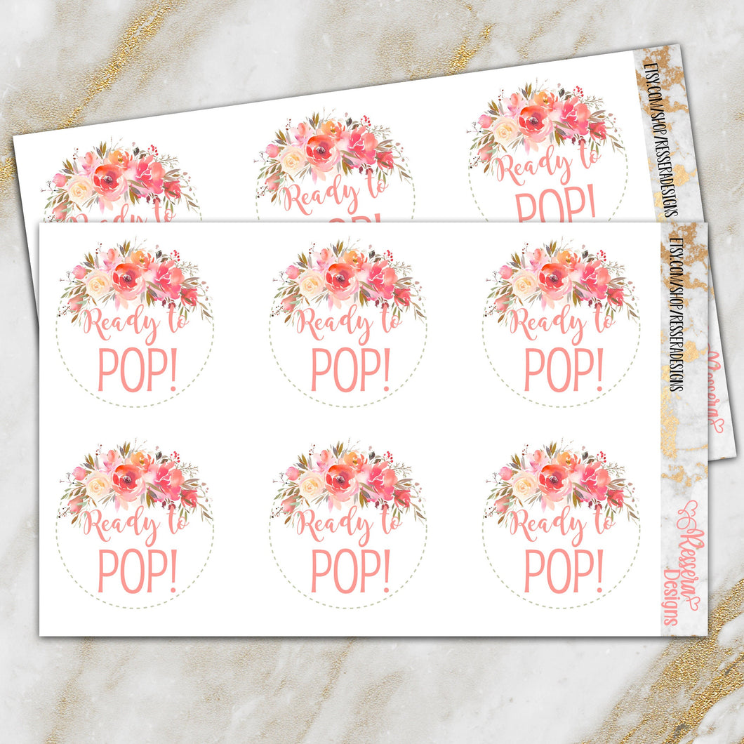Ready to POP! Spring Floral Baby Shower Stickers