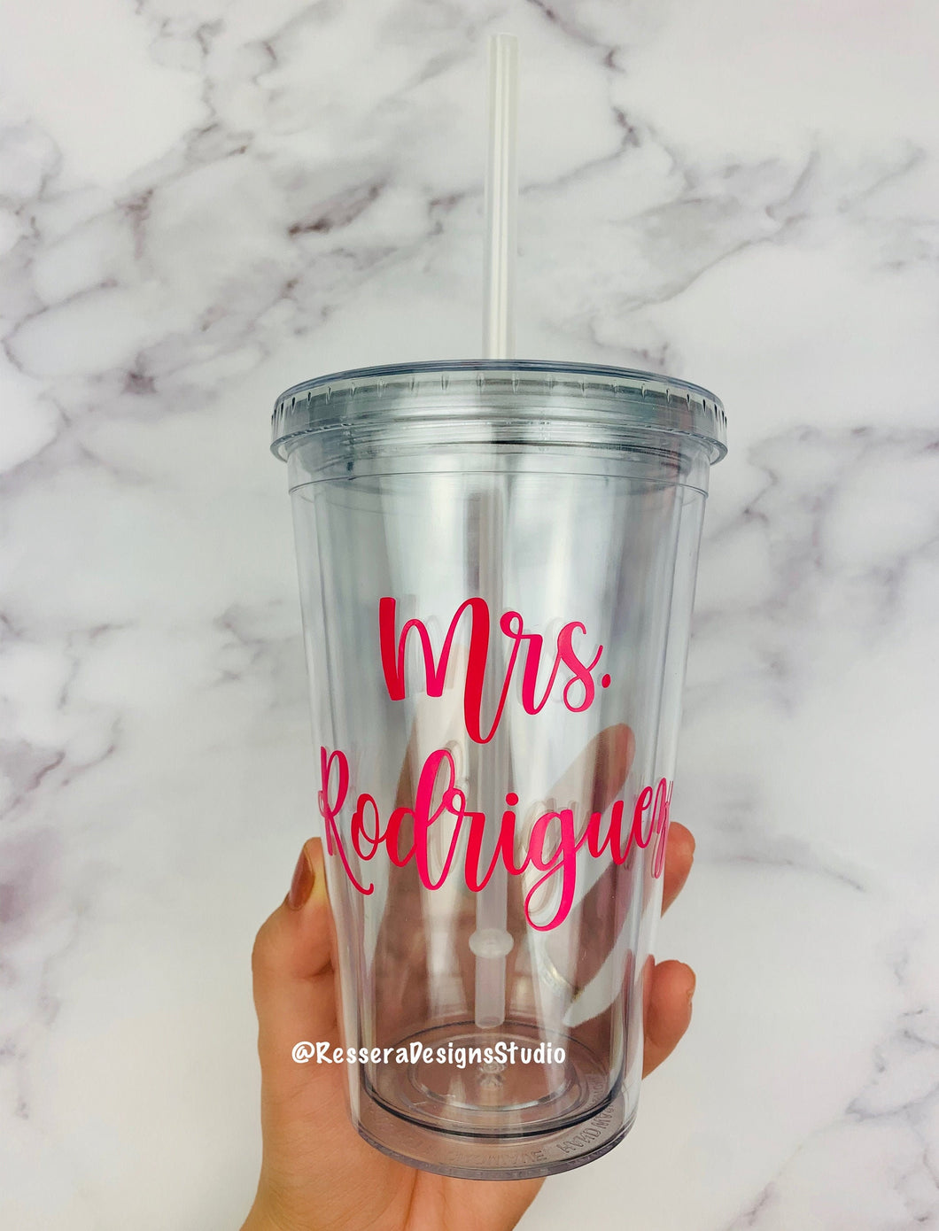 Personalized Clear Acrylic 16 oz Tumbler