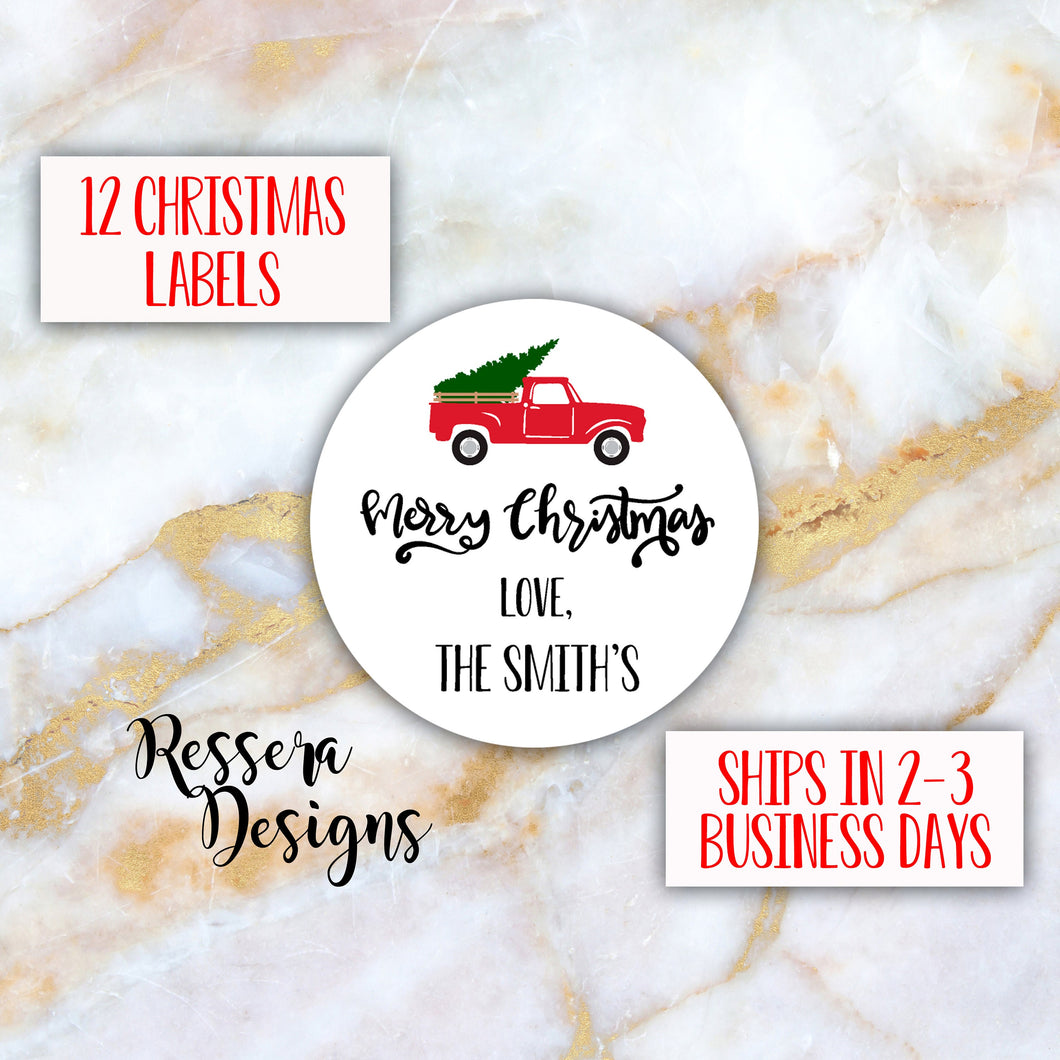 PERSONALIZED Merry Christmas Gift Stickers
