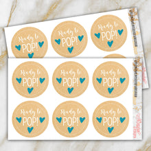 Load image into Gallery viewer, Ready to POP! Kraft Baby Shower Party Stickers
