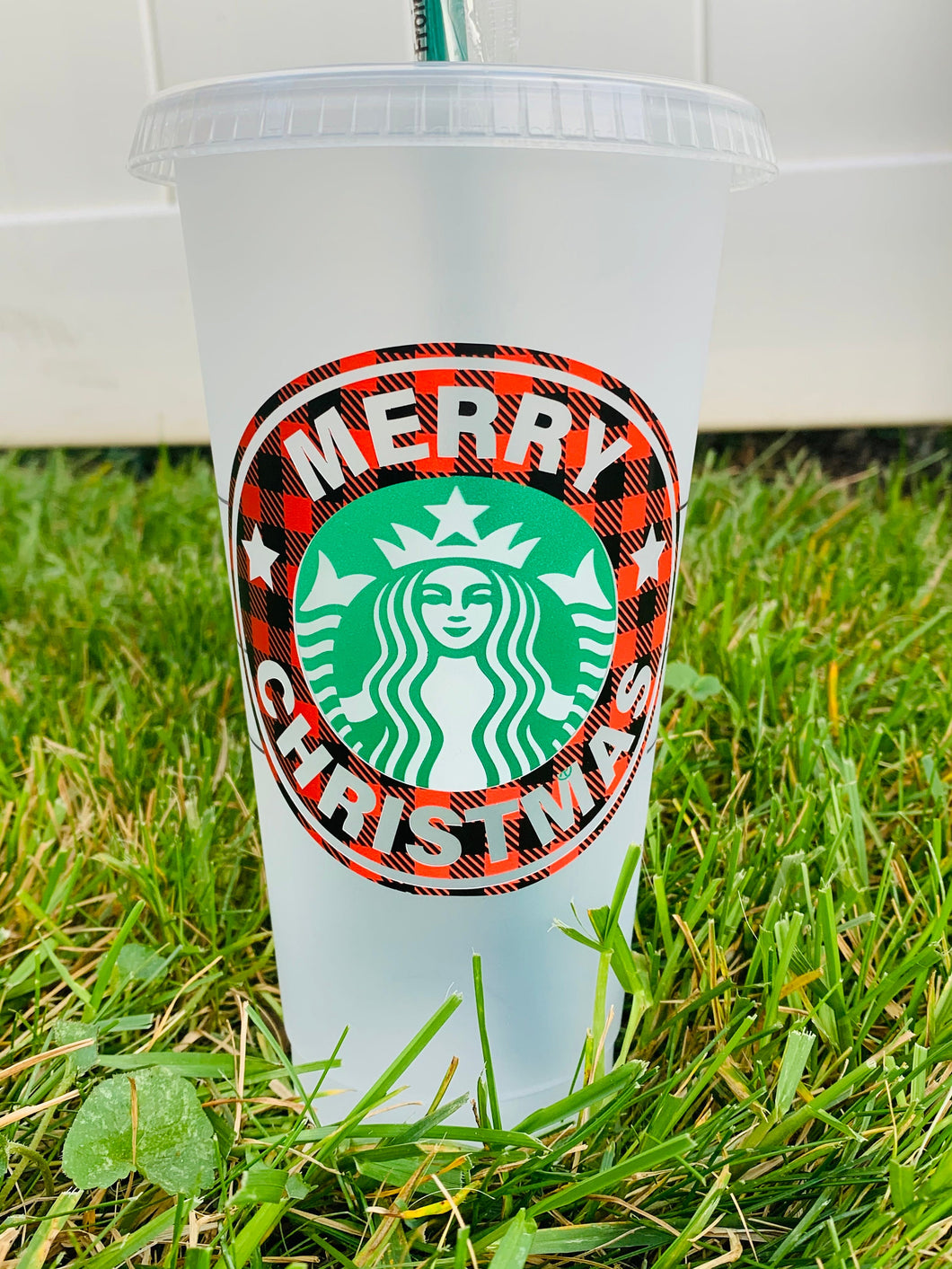 Merry Christmas 24 oz Starbucks Reusable Cold Cup