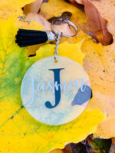 Load image into Gallery viewer, Personalized Round Acrylic Tassel Key chain
