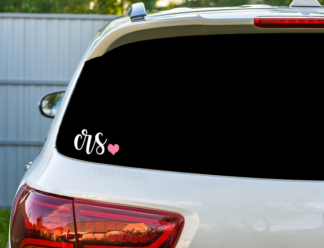 PERSONALIZED Initials Heart Vinyl Decal