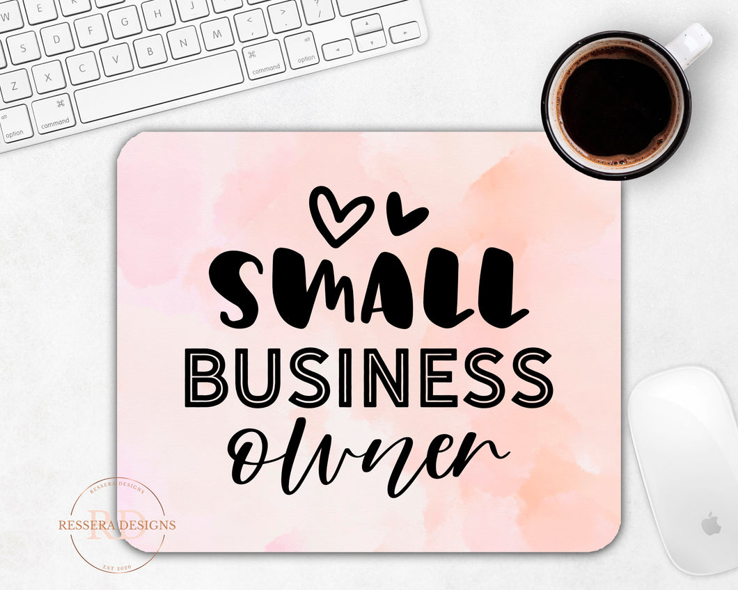 Small Business Owner Pink Watercolor Mouse Pad